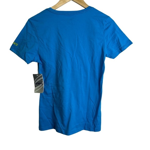 NEW Asics Womens‎ T-Shirt Tee Size Small Blue Teal Run Run Run Athletic - Picture 5 of 8